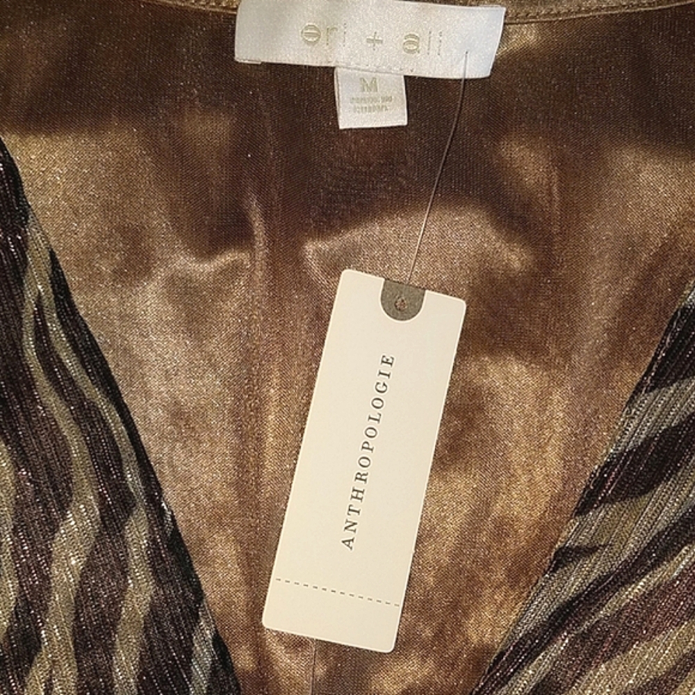 Anthropologie Eri & Ali Kasi Shimmer Zebra Print Top - Picture 6 of 9